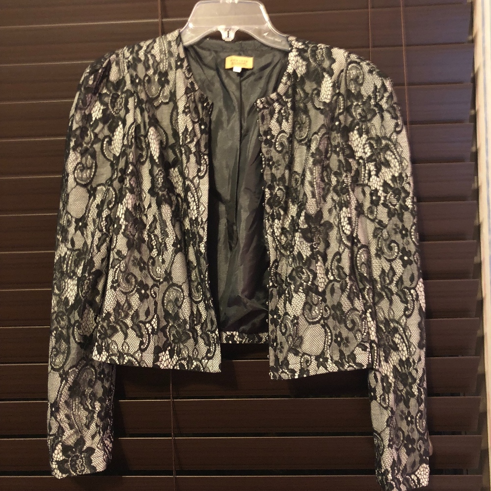 Black and white blazer
